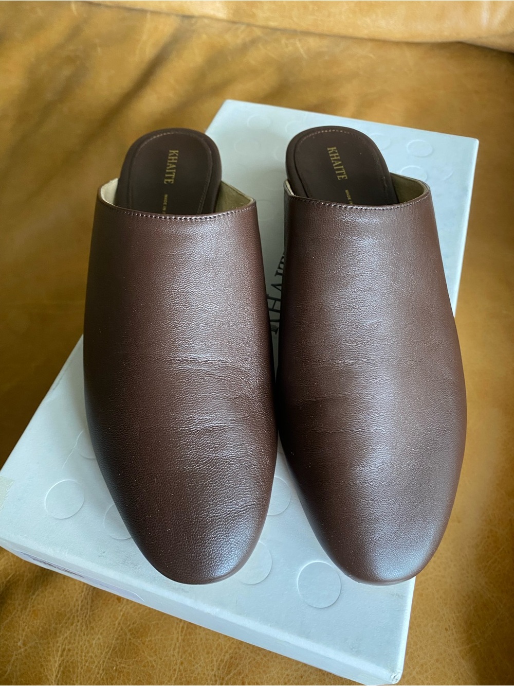 Khaite Otto Brown Leather Mules. Size 36. - Picture 8 of 15